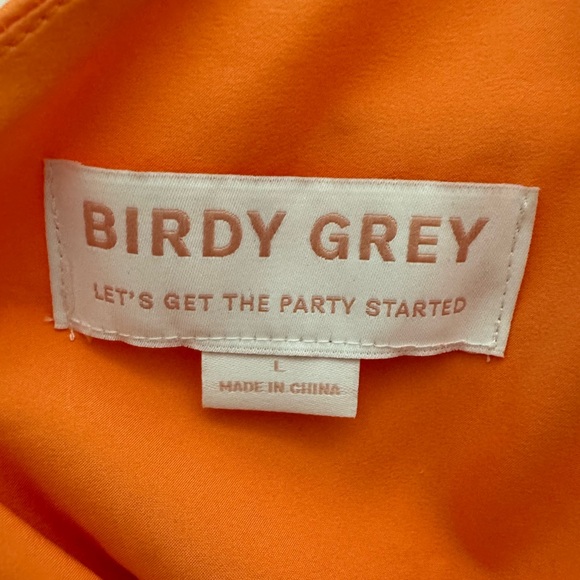 Birdy Grey Kira  One Shoulder Satin Dress Apricot Large - Picture 2 of 3